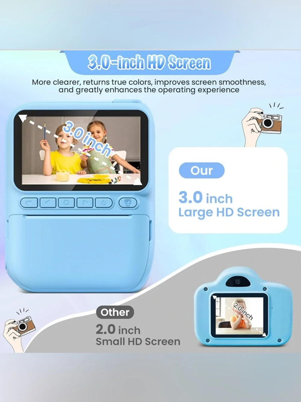 Kids Instant Print Camera 32GB – HD Digital Camera w/ Photo Printing, Blue